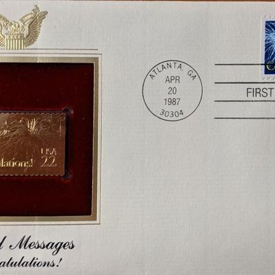 Special Messages Congratulations Gold Stamp Replica First Day Cover