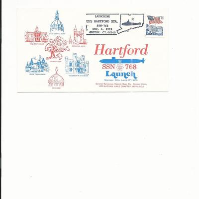 U.S.S. Hartford Launch - First Day Cover - Groton, CT - 1993