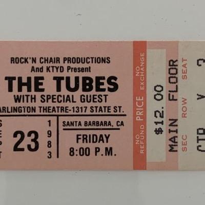 The Tubes ticket Arlington Theatre 09/23/83