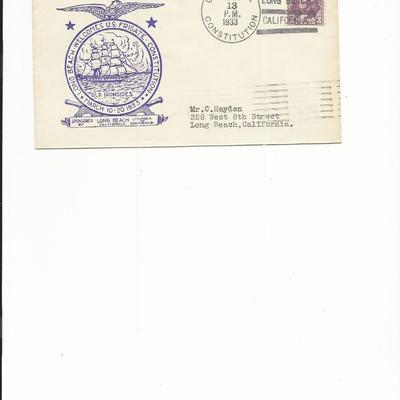 Long Beach Welcomes U.S. Frigate, Constitution - Show Cover - 1933