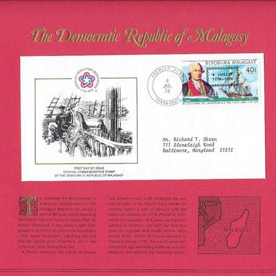 The Democratic Republic of Malagasy - American Bicentennial Commemorative FDC