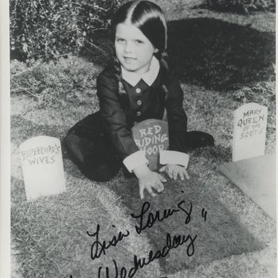 Lisa Loring signed "Addams Family" movie photo