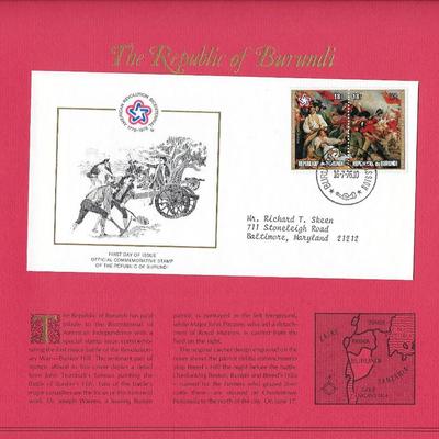 The Republic of Burundi - American Bicentennial Commemorative FDC