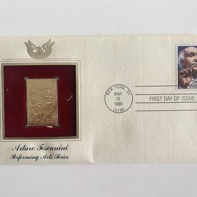 Arturo Toscanini Performing Arts Series Gold Stamp Replica First Day Cover