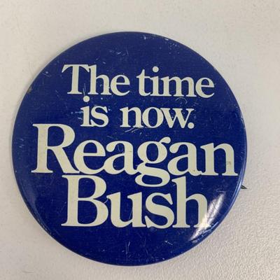The time is now Reagan Bush pin