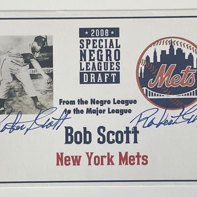 Mets baseball player Robert Scott signed card