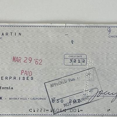 Singer Tony Martin signed check 