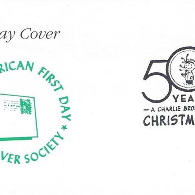 American First Day Cover Society - A Charlie Brown Christmas 50 Years Celebration FDC