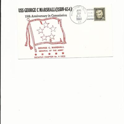U.S.S. George C. Marshall 15th Anniversary - First Day Cover - 1981