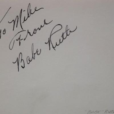 Babe Ruth signature slip