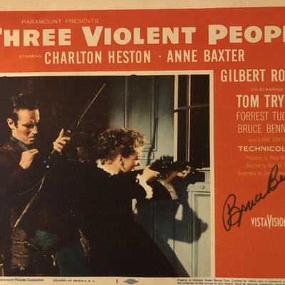 Three Violent People signed lobby card