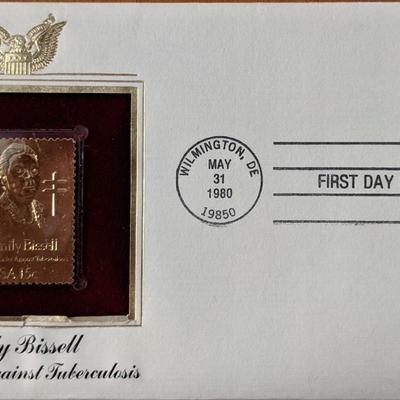 Emily Bissell Crusade Against Tuberculosis Gold Stamp Replica First Day Cover