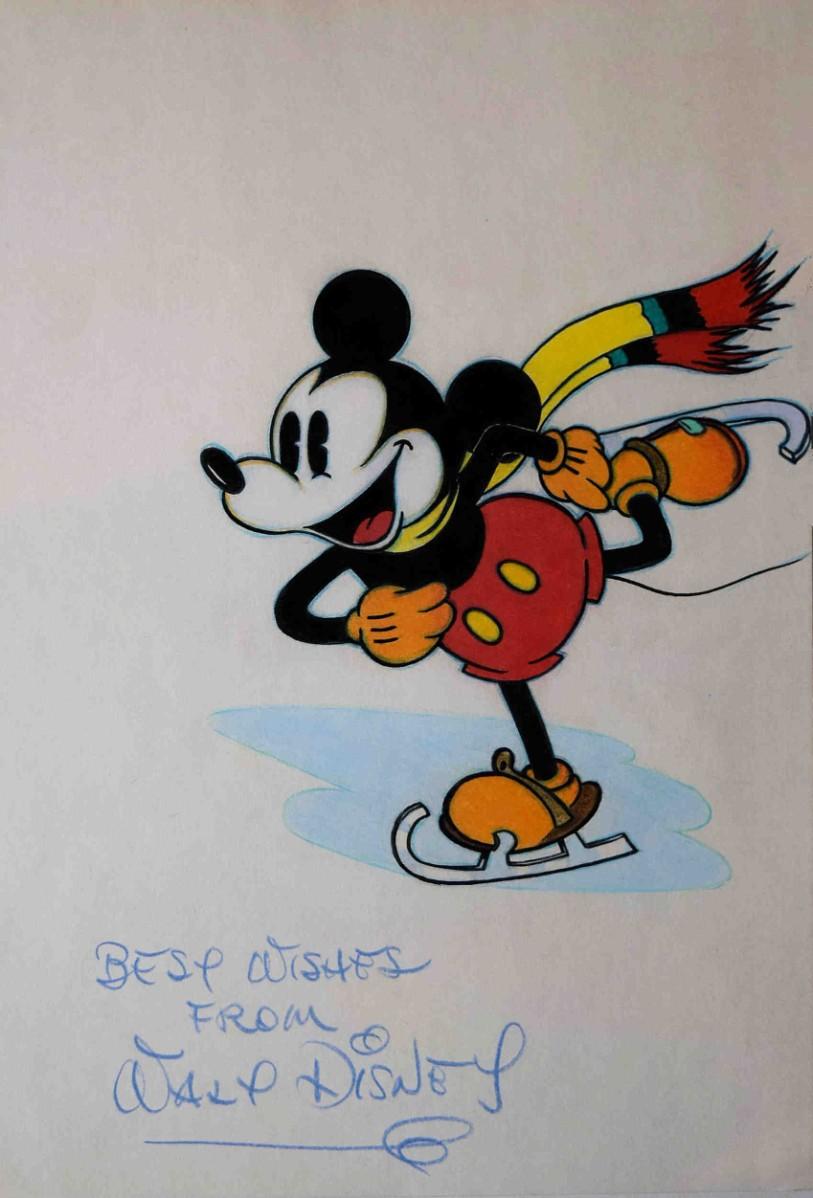 Walt Disney original Mickey Mouse signed drawing EstateSales org