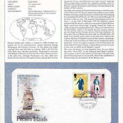 Pitcairn Islands - International Tributes to America's Bicentennial FDC