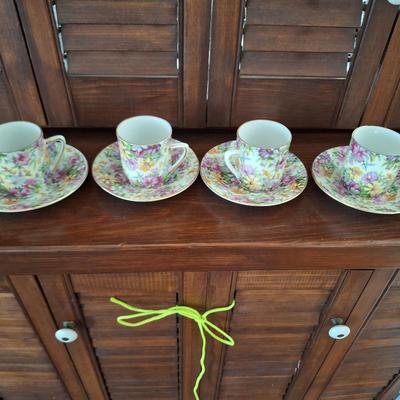 4 Demitasse Cups w/ Sauceres