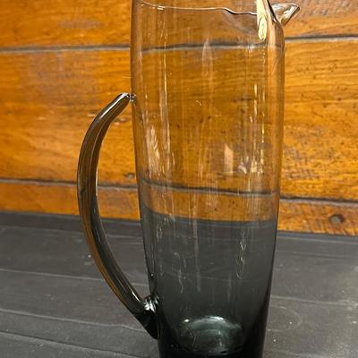 Vintage Smokey Tinted Pitcher and Candy Dish