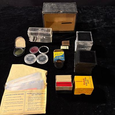 Vintage Camera Filters & Glass Slides ( D-ES)