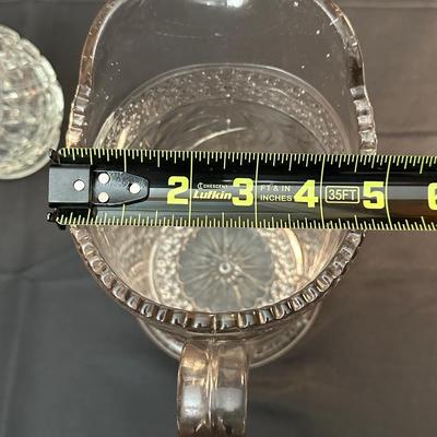 Vintage Etched Glass Pitcher, Vase and Compote