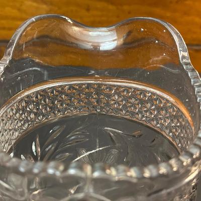 Vintage Etched Glass Pitcher, Vase and Compote