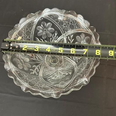 Vintage Etched Glass Pitcher, Vase and Compote