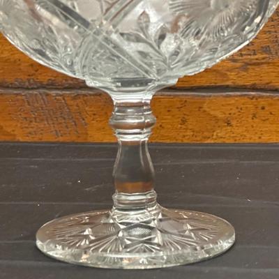 Vintage Etched Glass Pitcher, Vase and Compote