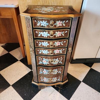 Ornate Mirror Top Jewelry Chest Dresser 19x12x33