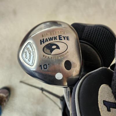 Ping Golf Bag w Callaway Big Bertha Hawk Eye Driver Lynx Boom Boom Adams Tight Lies Cleveland Putter Tommy Armour 855's Silver Scot...