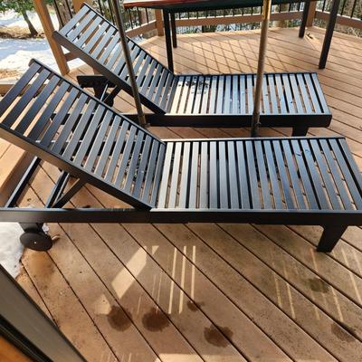 Two Patio Lounger With Cushions