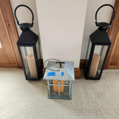 Lot of 3 Candle Lanterns