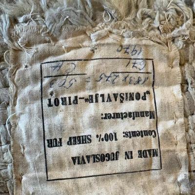 905 Original Vintage 1970 Sheep Fur Area Rug