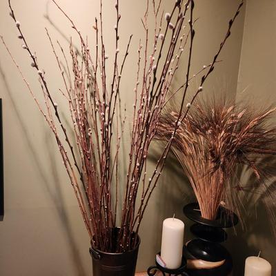 Lot of 6 Home Decor Lot Candle Holders Heavy Metal Bowl, Bucket, 2 Plant Vases