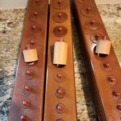 4 blocks, Wood Puzzle Game All Different sizes Cylinders Montessori Home School