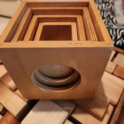 Large Lot of Wood Blocks Toys