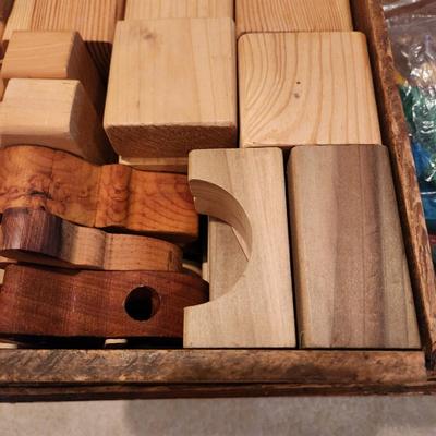 Large Lot of Wood Blocks Toys
