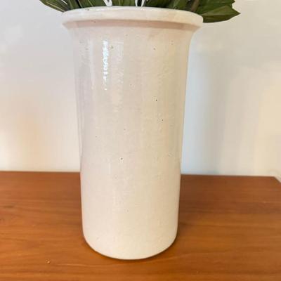 919 Silk Flowers In White Ironstone Vase