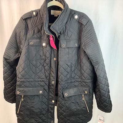 Lot L 346 NWT MICHAEL KORS Black Quilted Jacket, (size 2X) Mittens, Gloves, Ear Muffs