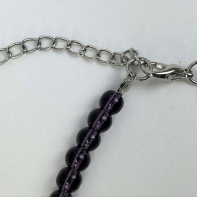chunky strand AMETHYST GEMSTONE PENDANT NECKLACE