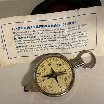 vintage COMBINED MAP MEASURER & MAGNETIC COMPASS GERMANY