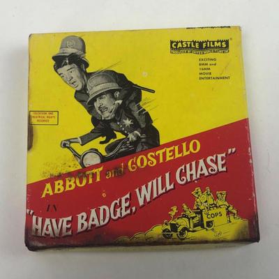 vintage CASTLE FILMS No 850 ABBOTT & COSTELLO HAVE BADGE WILL CHASE Super 8
