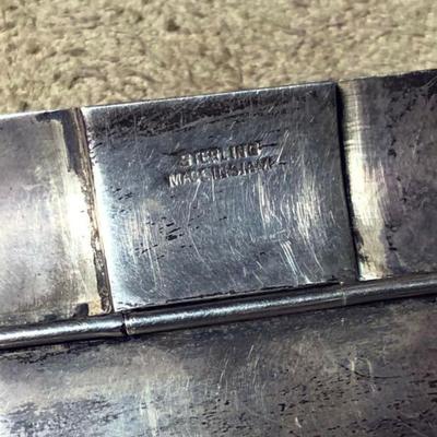 vintage exotic SIAM STERLING SILVER BLACK NIELLO CUFF BRACELET 1930s