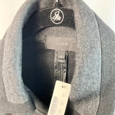 Lot L 348 NWT J.Crew Women’s Grey with Black Trim Jacket (size 12) & NAVY BLUE PLUSH THROW