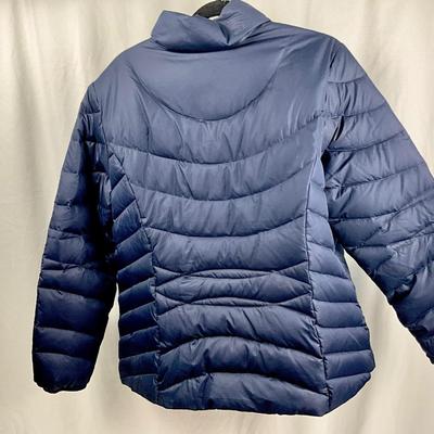 Lot M 356 Eddie Bauer Navy Puffer Jacket ( size XXL ) / Two Redness Beanies / Mittens / NWT Oversized Down& Fleece Throw