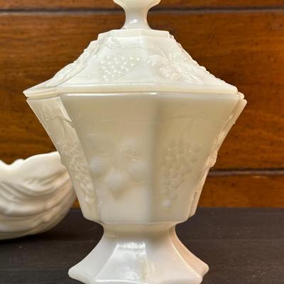 Lot of Milk Glass Compotes/Dishes