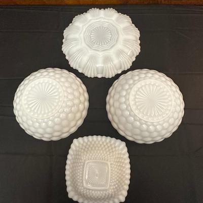 Lot of Anchor Hocking Milk Glass Bowls & Plates
