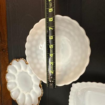 Lot of Anchor Hocking Milk Glass Bowls & Plates