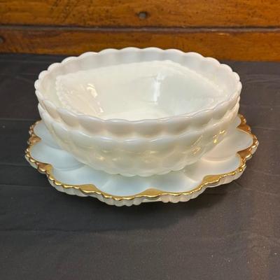 Lot of Anchor Hocking Milk Glass Bowls & Plates