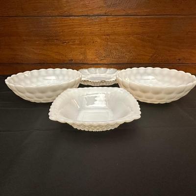 Lot of Anchor Hocking Milk Glass Bowls & Plates