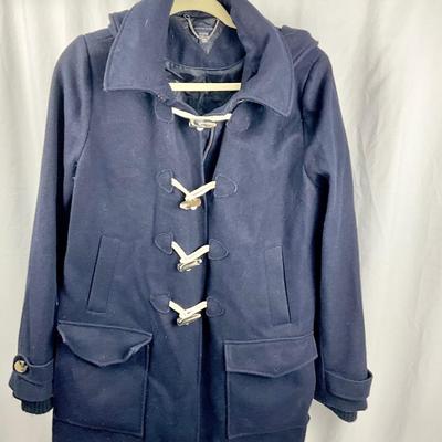 Lot M 359 Tommy Hilfiger Navy Wool Nautical PeaCoat ( size XL) / Mittens