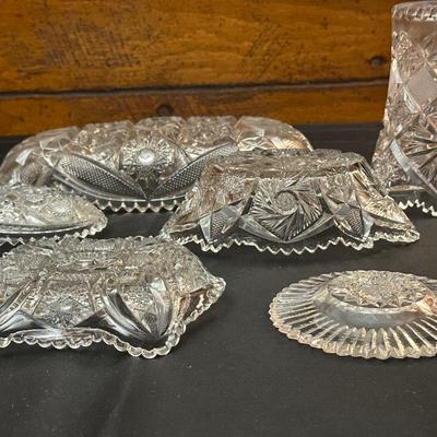 Collection of Vintage Glass Candy and Trinket Dishes