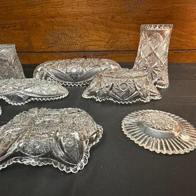 Collection of Vintage Glass Candy and Trinket Dishes